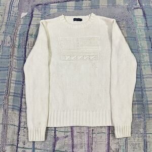 Polo Ralph Lauren American Flag 3D Knit Sweater White M